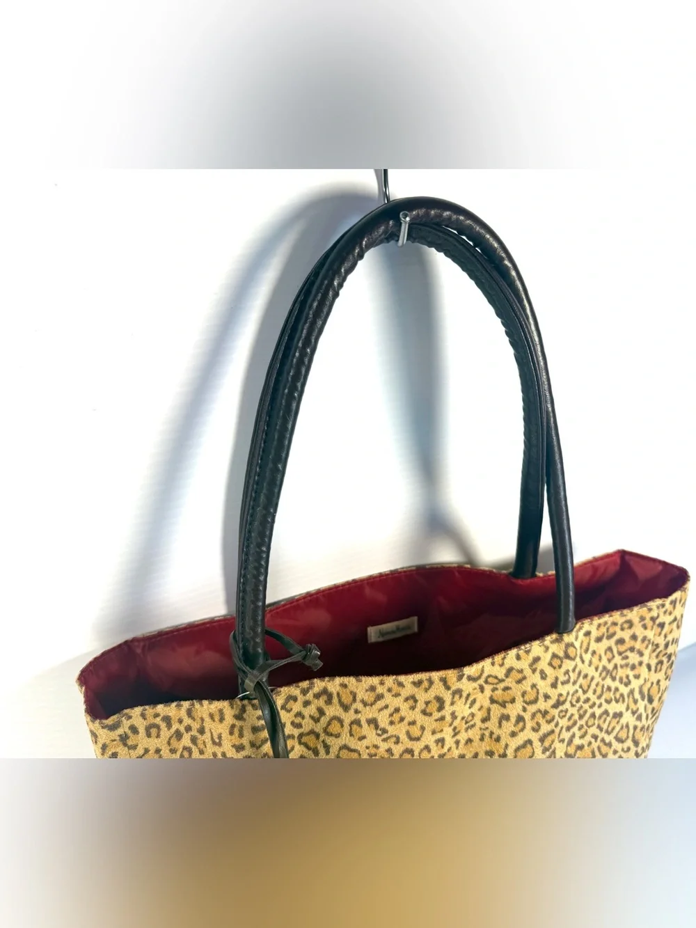 Neiman Marcus Leopard Print Tote with Dark Brown Handles